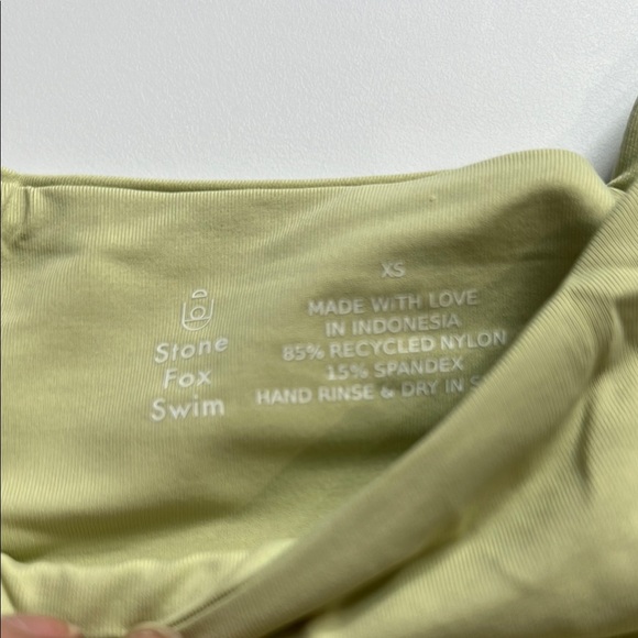 NWT Stone Fox Swim Green Bikini Bottom Simone Bottom Aloe Wash XS - Picture 4 of 5